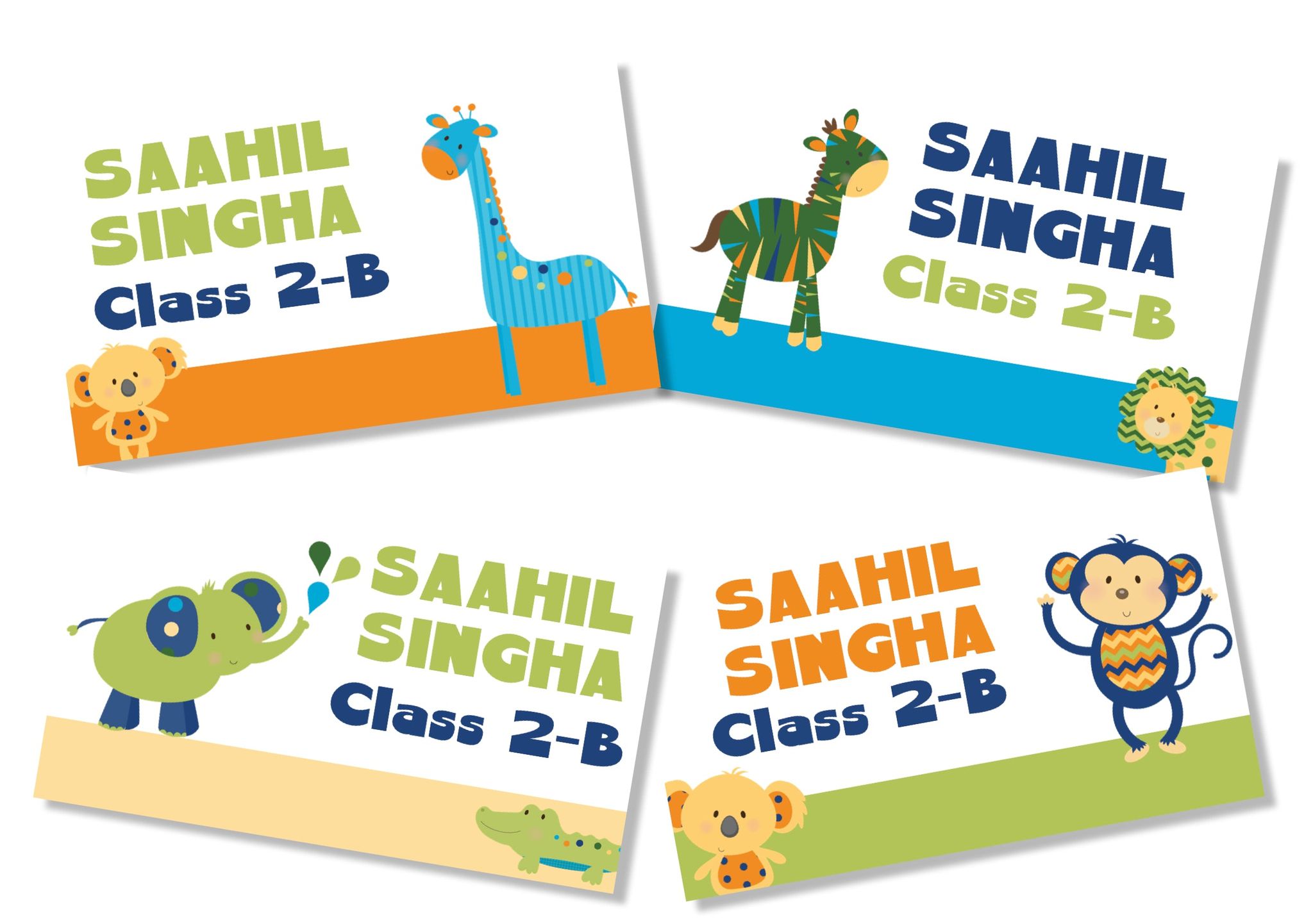 Book Labels - Animal Safari-Bold 12