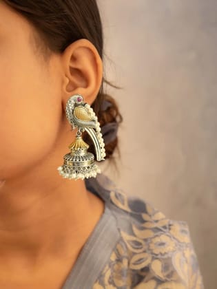 Silver Parrot Earring