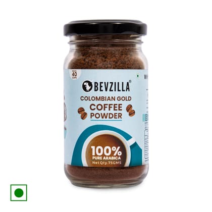 Bevzilla Colombian Gold Instant Coffee Powder, 75 gm Jar