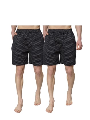 Pack Of 2, Mens Boxer, Polka Dot Boxer, Pure Cotton Boxer For Men, Innerwear Shorts (OTLMB03-2)-S
