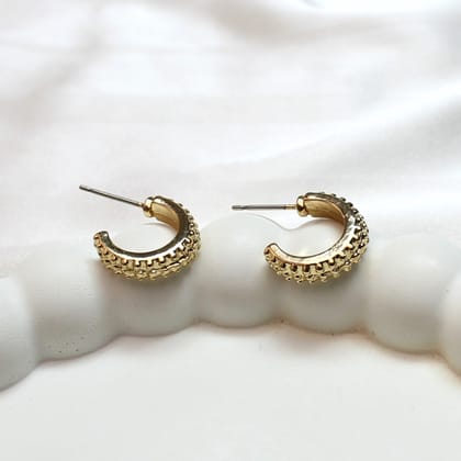 TFC Virl Gold Plated Hoop Earrings