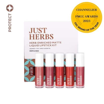 Herb Enriched Matte Liquid Lipstick Travel Size Kit  - Set of 5-Nudes_And_Browns