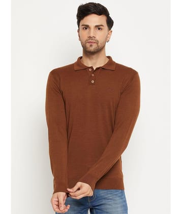 98 Degree North Woollen Blend Polo Collar Men''s Full Sleeves Pullover Sweater - Brown ( Pack of 1 ) - None