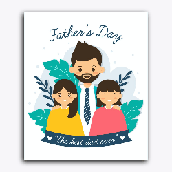 Father's Day- Father and Daughters- The Best Dad Ever-Without Frame