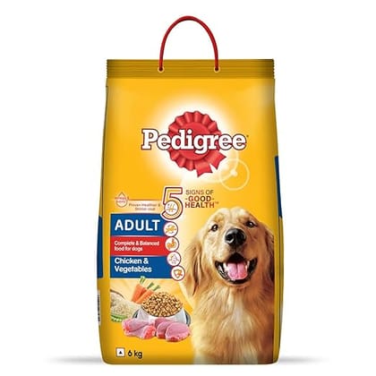 Pedigree Adult Dry Dog Food, Chicken & Vegetables, 6kg Pack