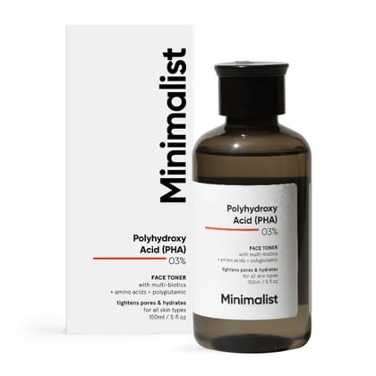 Minimalist 3Percentage PHA Face Toner With Multi Biotics For Minimizing Pore Size & Hydrating Skin (150ml)