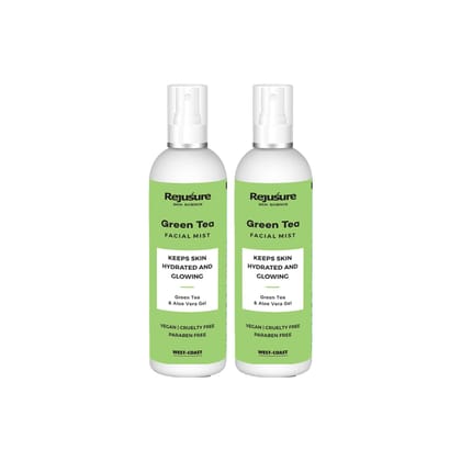 Rejusure Green Tea Facemist  Keeps Skin Hydrated  Glowing  100ml Pack of 2-Rejusure Green Tea Facemist – Keeps Skin Hydrated & Glowing – 100ml (Pack of 2)