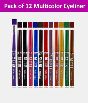 A.D.S Pencil Eyeliner Multicolored Pack of 12