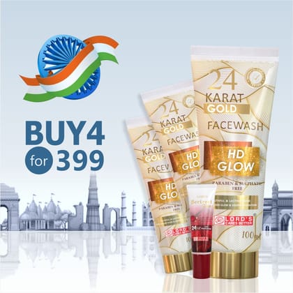 Buy 4 @399 - 24 Karat Gold Face Wash Combo