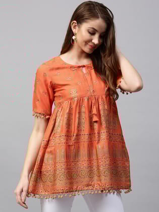 Elegent Designer Floral Printed Top-S