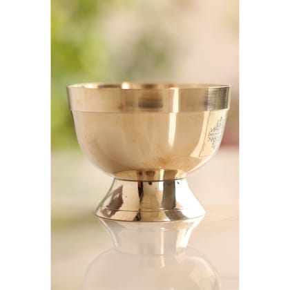 IndianArtVilla Pure Bronze Shine Finish Ice Cream Bowl With bronze bottom, Serveware & Tableware Item-1