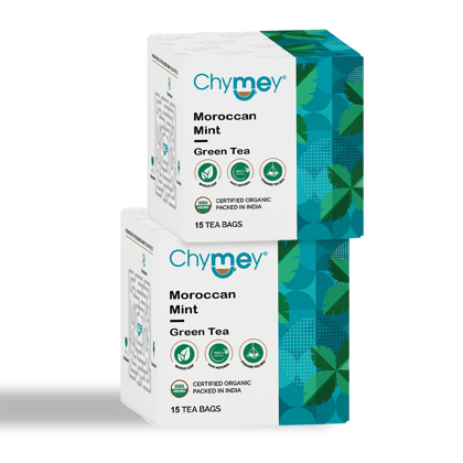 Chymey Moroccan Mint Green Tea Bags:  15 Pyramid Tea Bags-30 Tea Bags