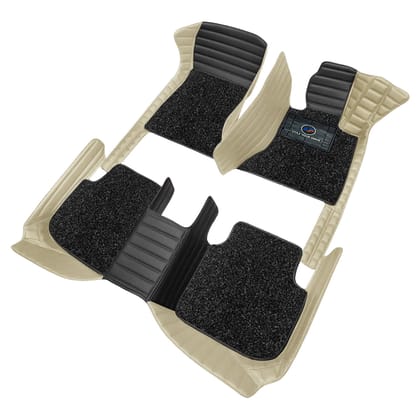 Autofurnish 9D Combination Custom Fitted Car Mats For Hyundai Venue 2019 - Black HC-Beige-Black HC-Beige