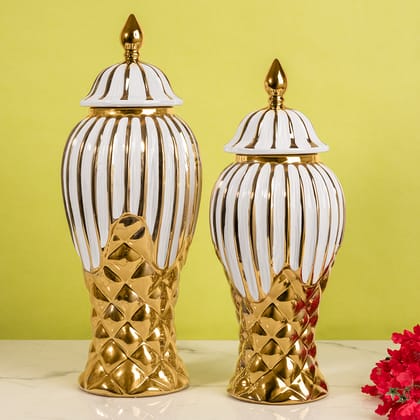 Royal Majesty Ceramic Vase - Set of 2-Height - 19 Inches & Width - 7 Inches / Height - 16 Inches & Width - 7 Inches / Available