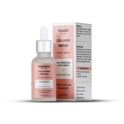 Rejusure Collagen Peptide Face Serum - Skin Elasticity  Wrinkles  Antiaging  Skin Texture  Deep Moisturization  Men  Women  Overnight Repair - 10ml-Rejusure Collagen Peptide Face Serum - Antiagin