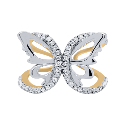 Butterfly Cocktail Ring-Yellow Gold / 12
