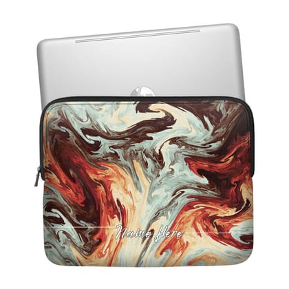 Coral Waves Custom Name Laptop Sleeve-Coral Waves Custom Name Laptop Sleeve