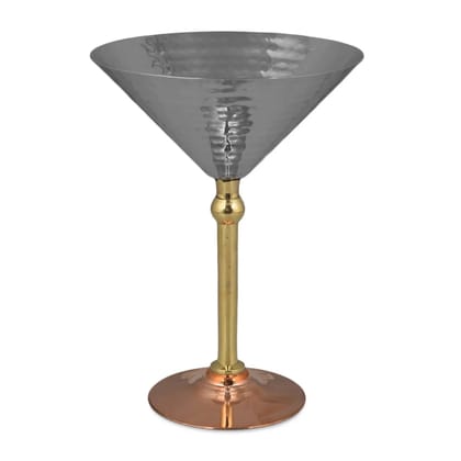 Crockery Wala And Company Steel Hammered Martini Glass Set