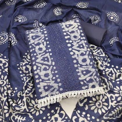 Unstitched Chanderi Salwar Suit Material Printed