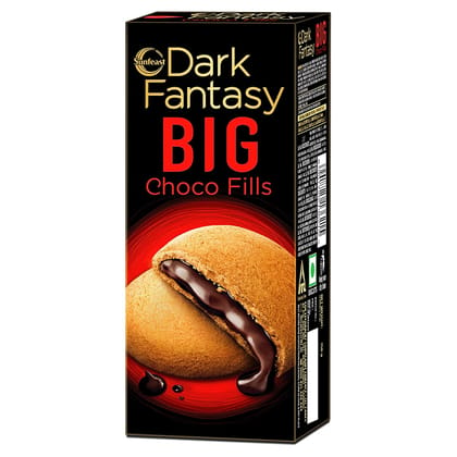 Sunfeast Dark Fantasy Big Choco Fills, 150G, Big Crunchy Cookies Filled With Choco Crème