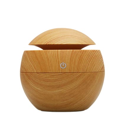 Wood Humidifier | Mini Aroma Essential Oil Diffuser, Wood Grain Cool Mist Humidifier Portable Ultrasonic Humidifier with 6 Color Changing Lights