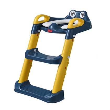 LuvLap Trainer Potty Seat with Ladder, 18m-4yrs, Safety Features, Easy Clean, Fits Most Toilets, Foldable Design, Color