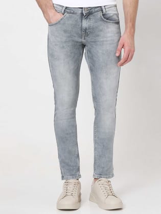 Mufti Grey Skinny Fit Denim Deluxe Stretch Jeans