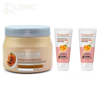 Aryanveda Papaya Pumpkin Face Pack & 2 pis Blemish-End Face Wash