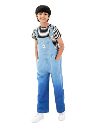 Naughty Dungaree® Full Length Ombre Bio Washed Cotton Denim Dungaree - Boys