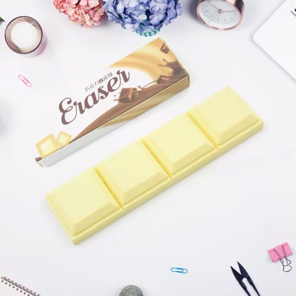 3D Chocolate Shaped Erasers: Soft Pencil Erasers Supplies for Office, School, Students (2 Pc, 8 Grid)