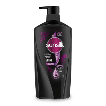 Sunsilk stunning Black Shine Hair Shampoo (Amla Oil, Pearl, Protein, Vitamins), 650 ml Bottle