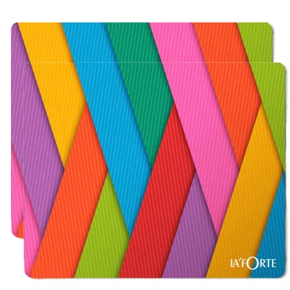 LA' FORTE Computer Laptop Non-Slip Rubber Mousepad (3 mm design) (Pack of 02 Pcs)-Rainbow X 2 Pcs