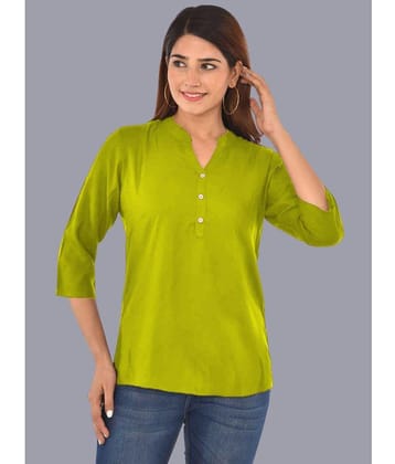 FABISHO Green Rayon Women's Shirt Style Top ( Pack of 1 ) - None