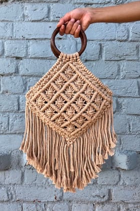 House Of Macrame 'Heer' Handbag - Beige