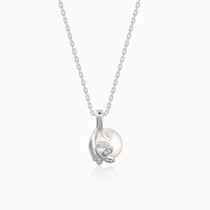 Silver Soul Pearl Pendant With Link Chain