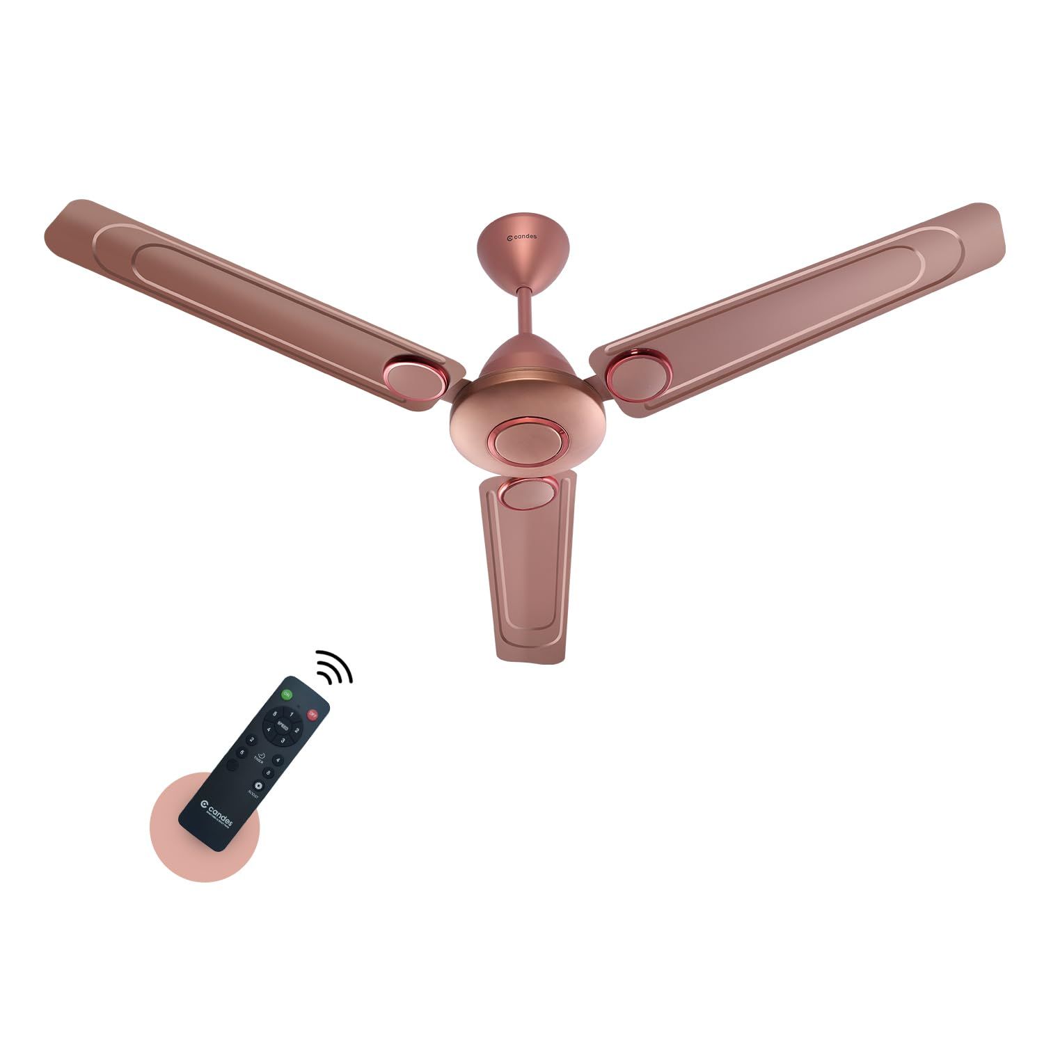 Candes Spiral Energy Saving Designer 1200 mm  48 inch Anti-Rust BLDC Ceiling Fan With Remote 2 Years Warranty Rusty Brown-Candes Spiral Energy Saving Designer 1200 mm / 48 inch Anti-Rust BLDC Cei