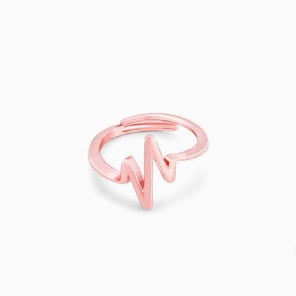 Rose Gold Heartbeat Ring