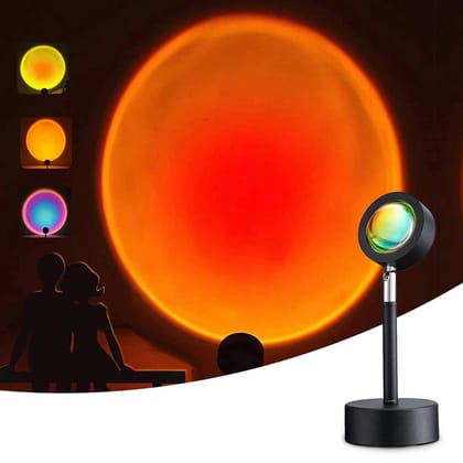 Aura: 16-Hue RGB Sunset Lamp with Remote Control, USB Plug-In & 360° Rotatable Head for Ambience & Content Creation-pack of 2