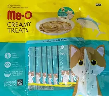 Me-O Fins Fur and Feathers Creamy Treat (Bonito Flavor)