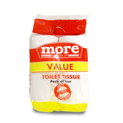 More Choice Toilet Tissue Rolls (10cm x 10cm) Pack of 4, 960 Units Pack