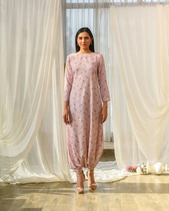 Rosey Pink Dhoti Jumpsuit (Clearance)-XS / 5'4