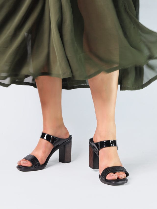 Dilys Black Block Heels-Heels / 37