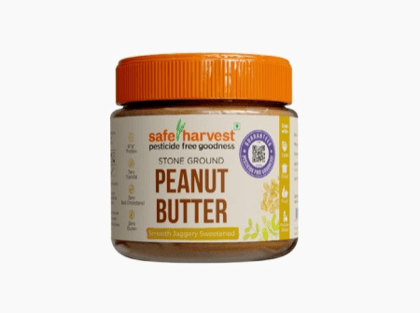 Safe Harvest Peanut Butter - Smooth Jaggery Sweetened 340g Pesticide Free