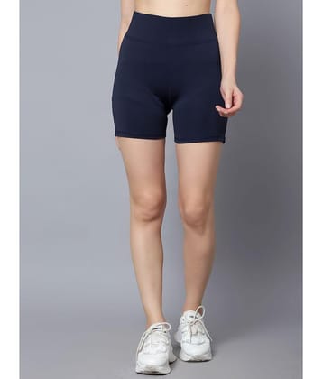 Diaz Polyester Hot Pants - Navy - None