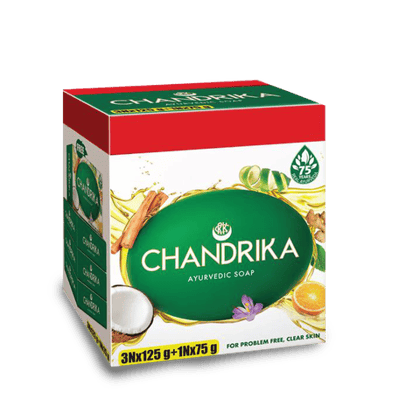 Chandrika Ayurvedic Soap (Pack of 3), 375 gm Bar