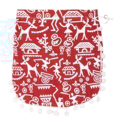 POM POM POUCH - RED