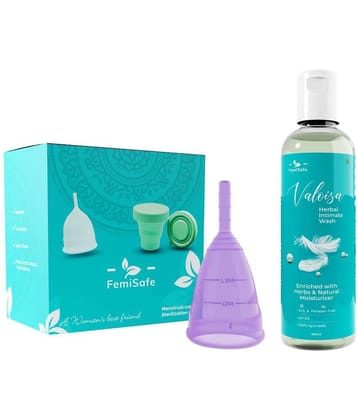 Femisafe Menstrual Cup +Intimate Wash (MEDIUM) 1 Reusable Menstrual Cup Medium