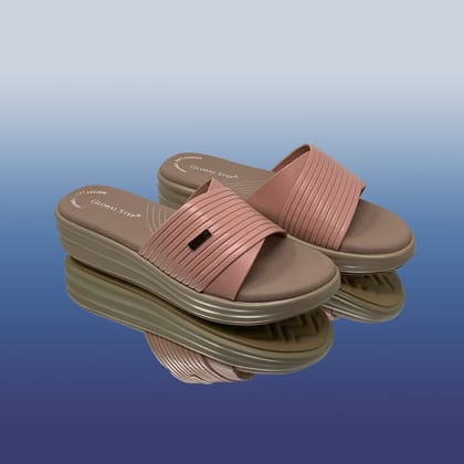 Pink Platform Slides-Pink / 36