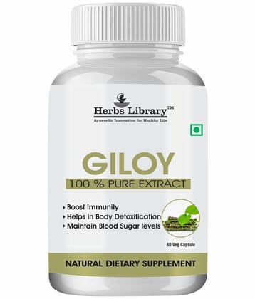 Herbs Library Giloy Immunity Booster Capsule, 60 Capsules (Pack of 1)