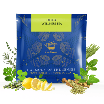 TEA SENSE Detox Wellness Tea | Smooth, Healthy, Soothing, Refreshing | 15 Pc Pyramid Tea Bags | Fennel, Coriander, Rosemary, and More | Supports Detoxification